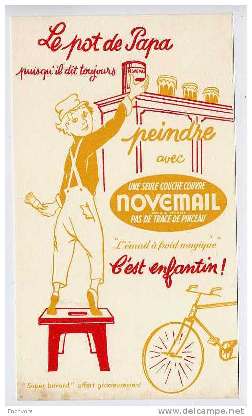 Buvard Peinture NOVEMAIL Email à Froid - Enfant Vélo Bicyclette - Peintures