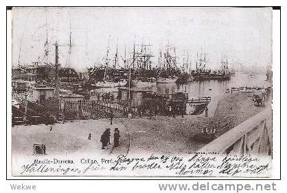 Per048/ PERU -  Callao Hafen, Ansichtskarte 1906, Von Pesagoa Abgesandt - Peru