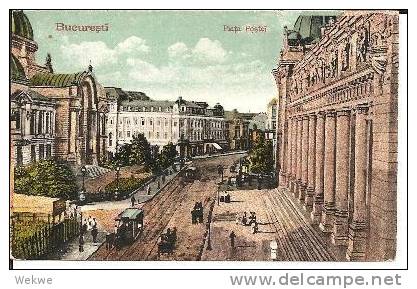 Rum065/ RUMÄNIEN - - Bukarest Pinta Postei, Ansichtskarte Mit Dt. Feldpost 308 - Storia Postale Prima Guerra Mondiale