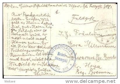 Rum065/ RUMÄNIEN - - Bukarest Pinta Postei, Ansichtskarte Mit Dt. Feldpost 308 - Cartas De La Primera Guerra Mundial