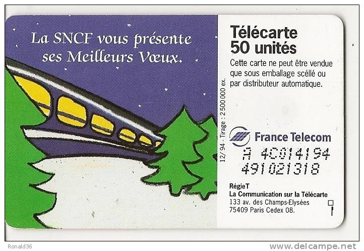 Télécarte 50  S N C F ( Père Noël ) MEILLEURS VOEUX ( Bonne Année ) - Zonder Classificatie