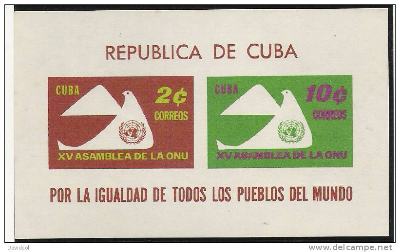 N057.- CU BA.-1961 - " XV ASAMBLEA DE LAS NACIONES UNIDAS " .- EDIFIL #: 875  - MNH - Neufs