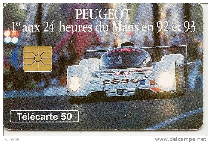 Télécarte 50  : Peugeot 1er Aux 24 Heures Du MANS  ( 72 ) En 1992 Et 1993 ( Voiture ) - Zonder Classificatie