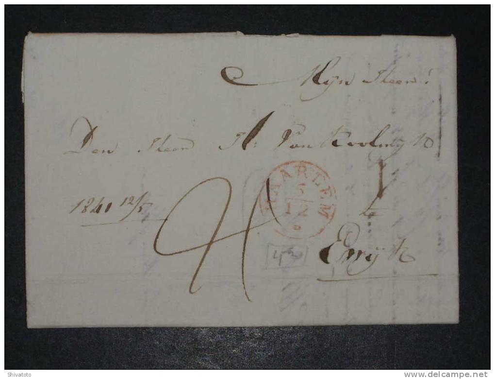 (802) Stampless Cover From Haarlem  To Ewijk 1841 - ...-1852 Vorläufer