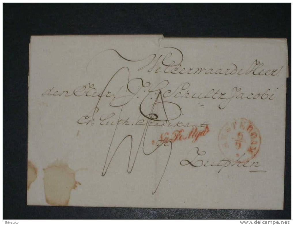 (804) Stampless Cover From Amsterdam  To Zutphen 1845 - ...-1852 Prephilately