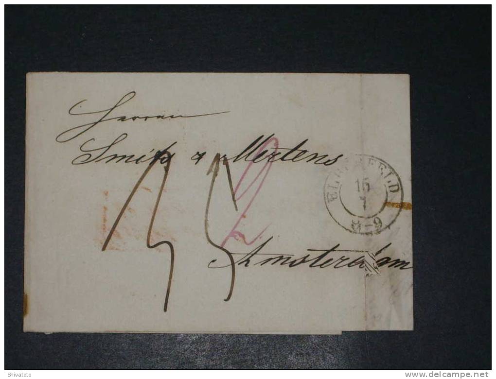 (805) Stampless Cover From Elberfeld  To Amsterdam – Duitse GrensTe Arnhem - ...-1852 Vorläufer