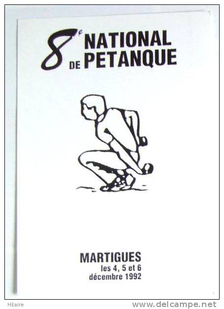 Cpsm MARTIGUES 1992 8éme National De Petanque - Boule/Pétanque