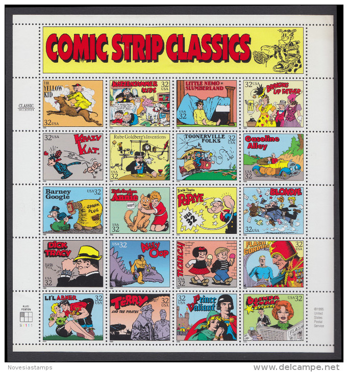!a! USA Sc# 3000 MNH SHEET(20) W/ Crease (a01) - Comic Strips Classic - Ganze Bögen