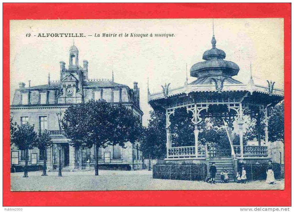 ALFORTVILLE 1929 MAIRIE ET KIOSQUE A MUSIQUE CARTE EN TRES BON ETAT - Alfortville