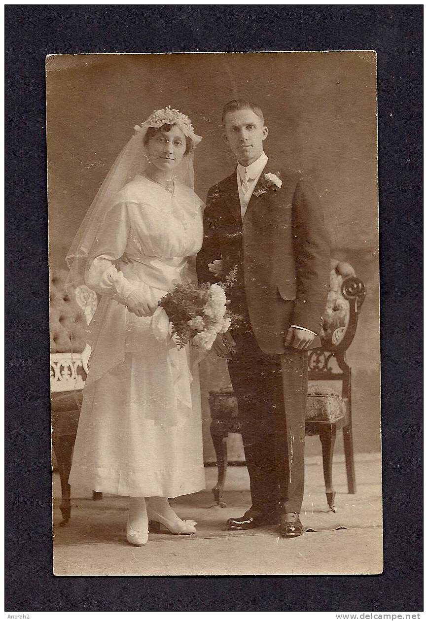 REAL PHOTO CABINET POSTCARD - AROUND 1910 - 1915 - WEDDING - Photographie