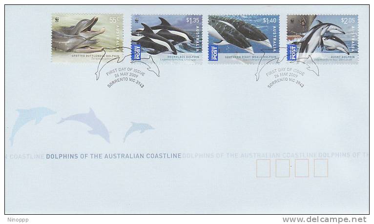 Australia-2009 Dolphins FDC - Dauphins