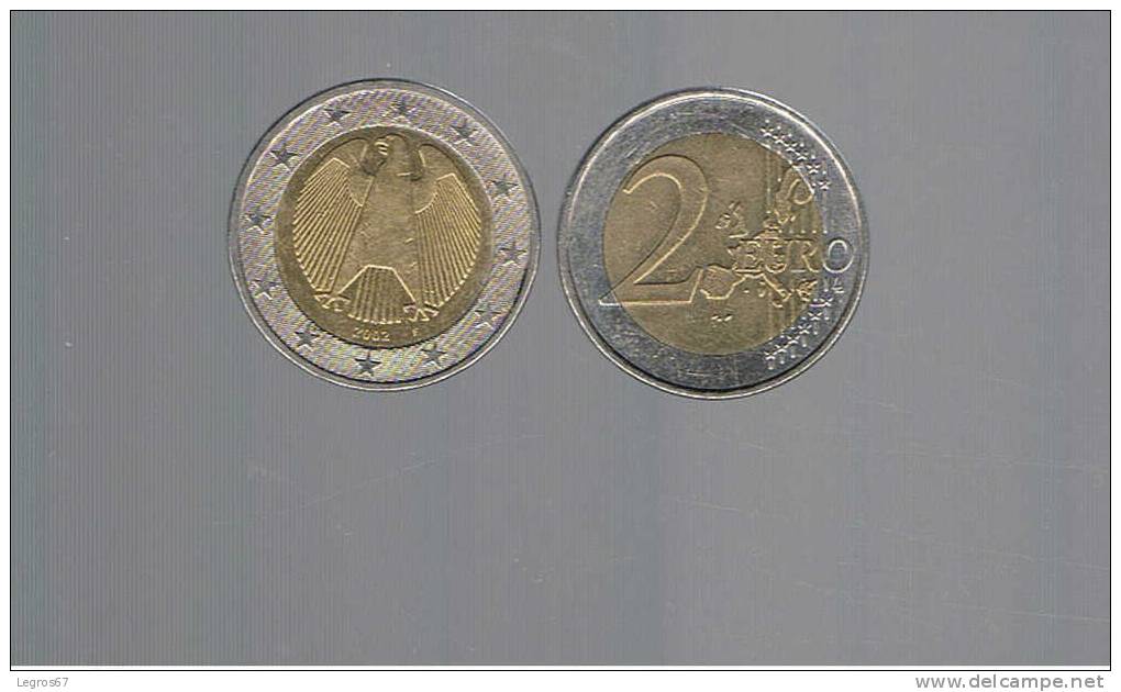 PIECE DE 2 EURO ALLEMAGNE 2002 F - TYPE A - Duitsland