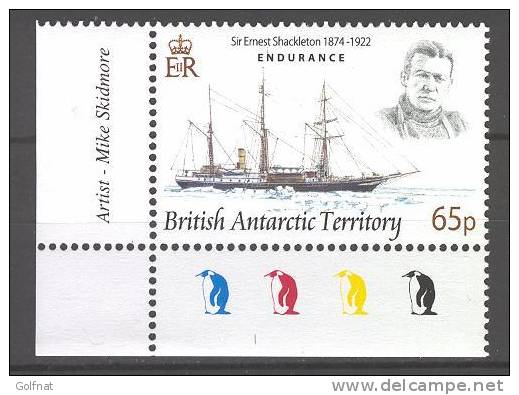 BRITISH ANTARTIC TERRITOIRE VOILIER ENDURANCE EXPLORATEUR SHACKDETON  PINGOUINS - Marittimi