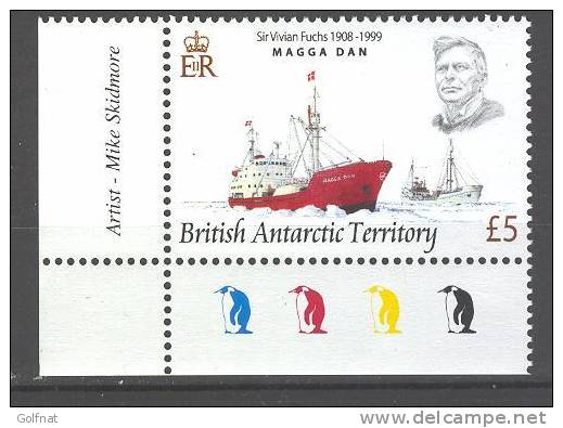 BRITISH ANTARTIC TERRITOIRE VOILIER  SCORESBY EXPLORATEUR FUSH PINGOUINS - Maritime