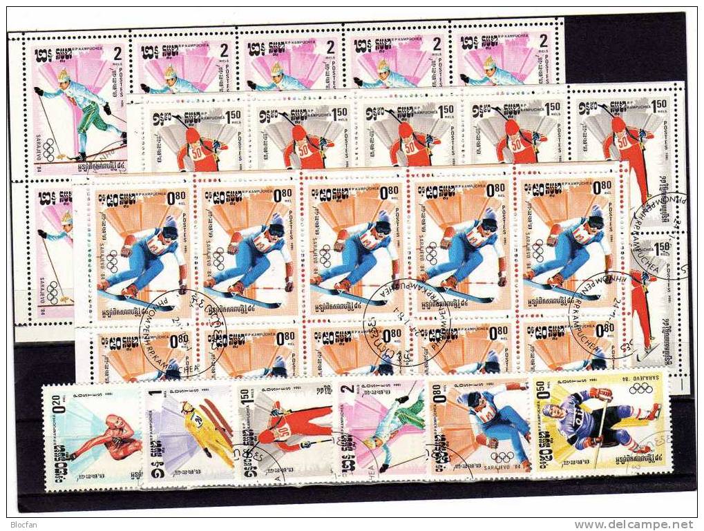 Olympic II Sarajevo 1984 Kambodscha 538-3, 4 - Block + KB O 20€ - Hiver 1984: Sarajevo