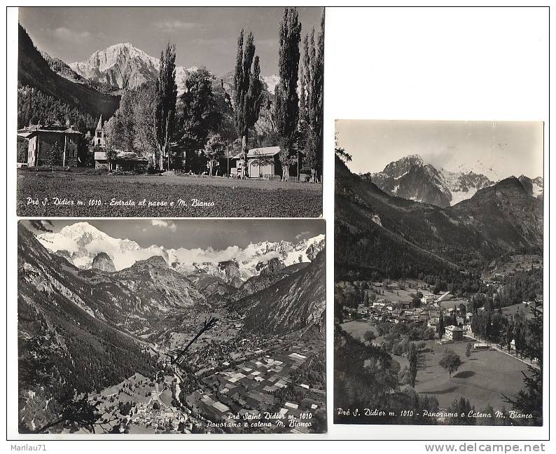 Valle D'Aosta PRE' SAN DIDIER 3 Cartoline 1952-57 Viaggiate - Formato Grande - Altri & Non Classificati