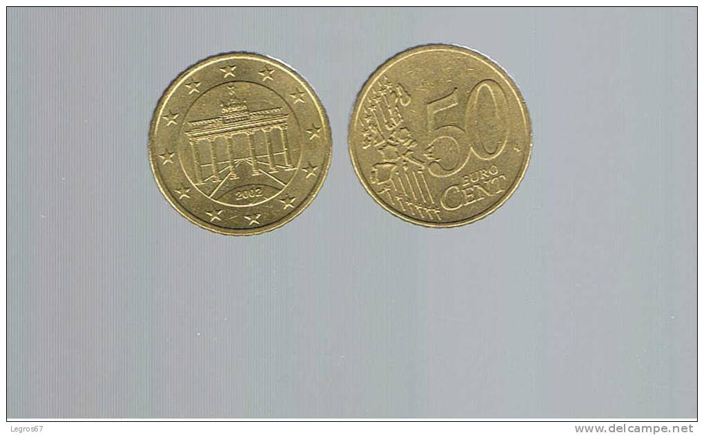 PIECE DE 50 CT EURO ALLEMAGNE 2002 J - Duitsland