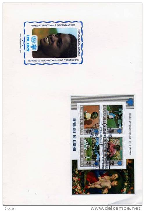 UNO Jahr Des Kindes 1979 SOS-Kinderdorf Burundi 1501/4+Block 109 FDC 43€ UNESCO Bloque Ms Children Cover Sheet Bf Africa - Colecciones