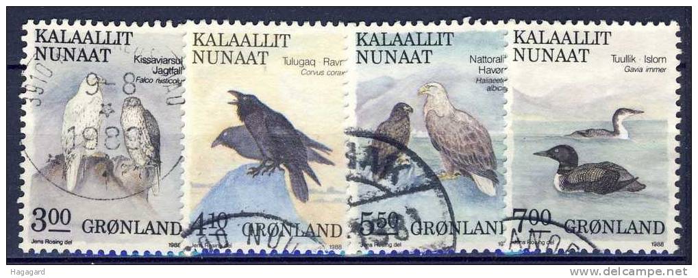 #Greenland 1988. Birds II. Michel 181-84. Cancelled (o) - Usati