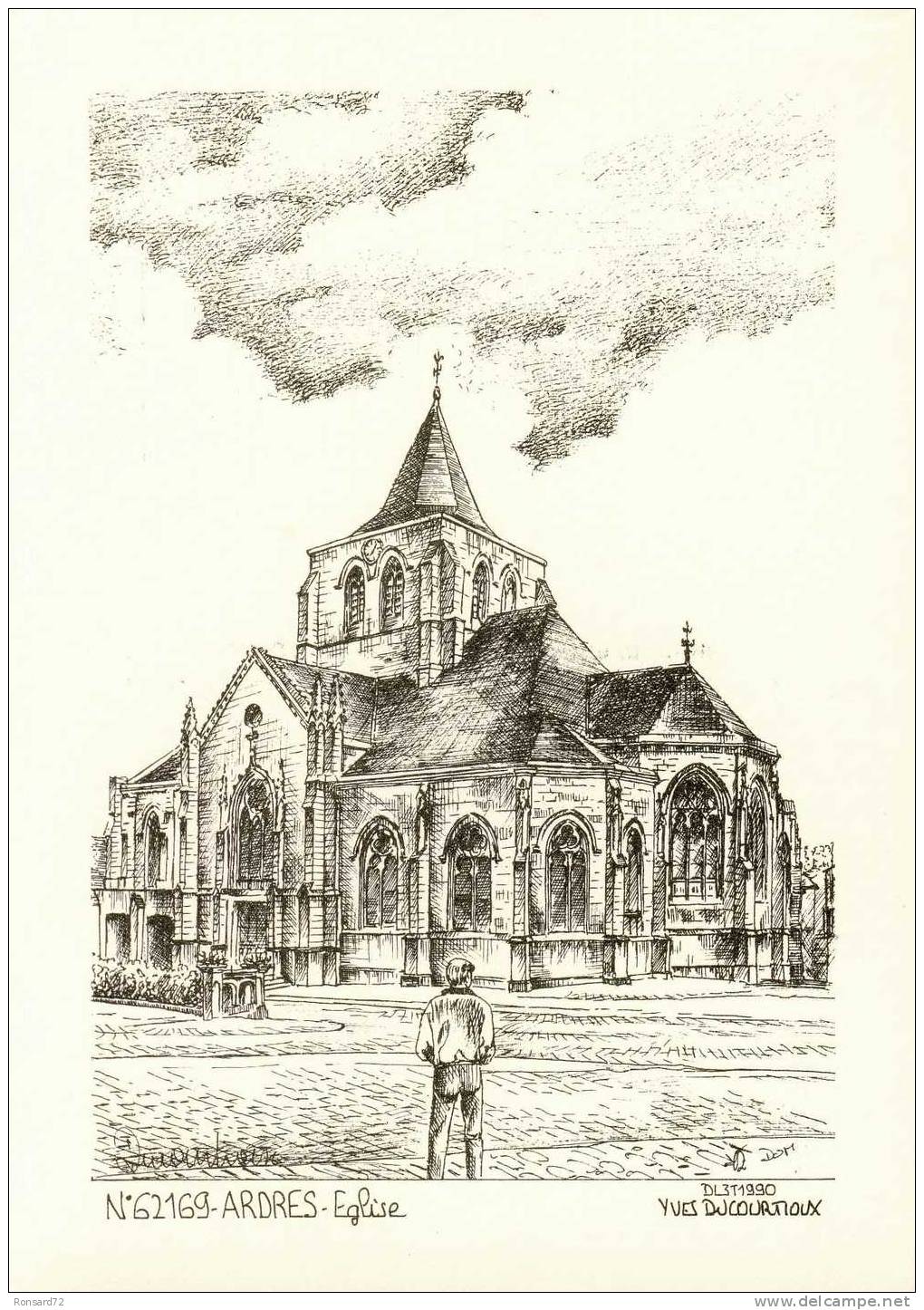 62 ARDRES - Eglise  - Illustration Yves Ducourtioux - Ardres