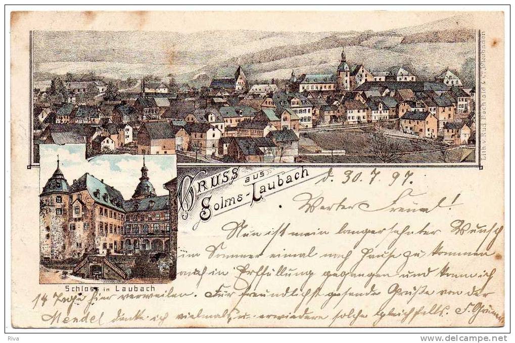 GRUSS Aus SOMS - LAUBACH Du 30/7/1897 - Lauterbach