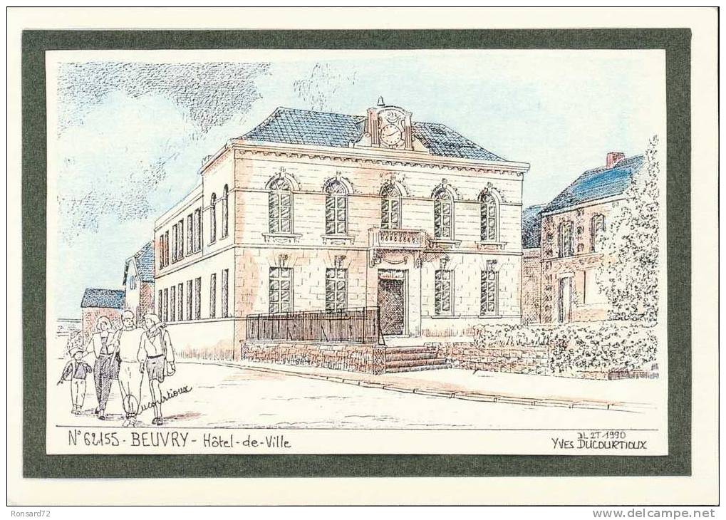 62 BEUVRY - Hôtel De Ville - Illustration Yves Ducourtioux - Beuvry