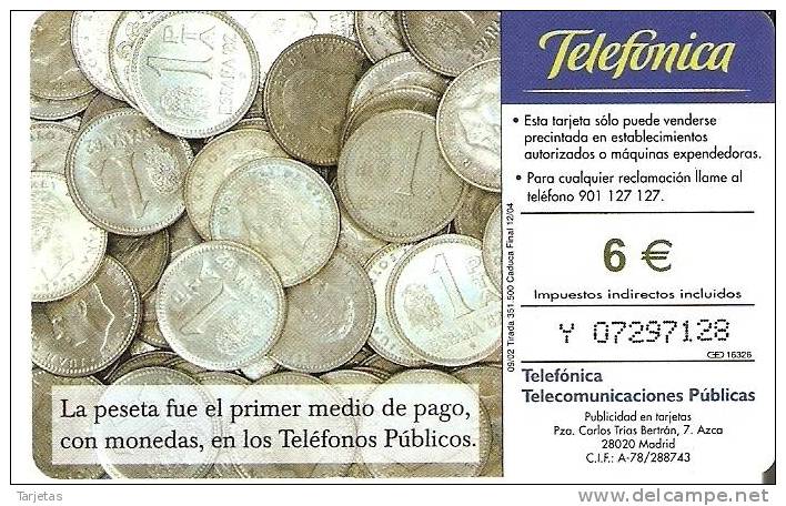 TARJETA DE ESPAÑA DE MONEDAS DE PESETAS (COIN) - Sellos & Monedas