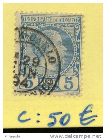 Monaco 3 Oblitéré 1894   Très Beau   Cote 50 € - Gebruikt