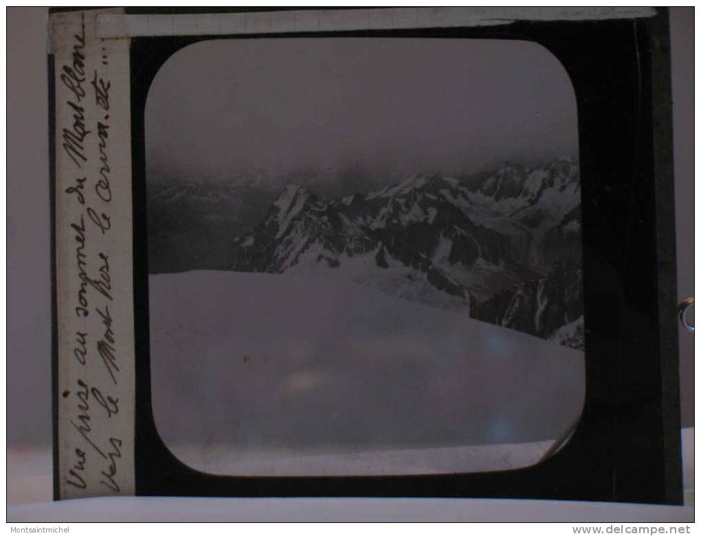 Savoie 73. Vue Prise Au Sommet Du Mont-Blanc Vers Le Mont-Rose, Le Cervin... - Plaques De Verre