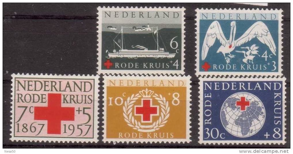 Nederland: 1957 Nvph Nr 695-699, Mi Nr  699 - 703,  Rode Kruis Red Cross - Unused Stamps