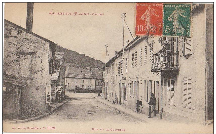 CPA 88 CELLES SUR PLAINES Rue De La Costelle 1920 - Autres & Non Classés