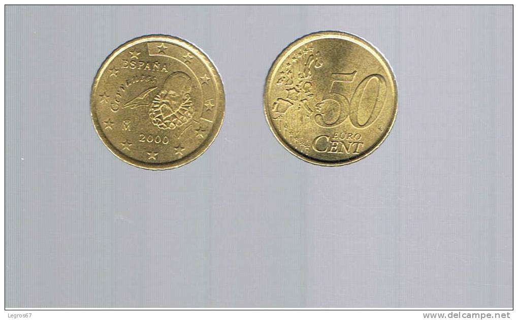 PIECE DE 50 CT EURO ESPAGNE 2000 - Spagna