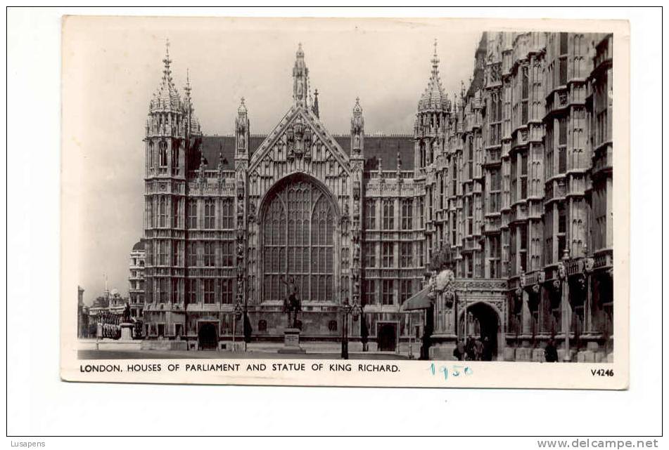 OLD FOREIGN 2425 - UNITED KINGDOM - ENGLAND - HOUSES OF PARLIAMENT AND STATUE OF KING RICHARD - Houses Of Parliament