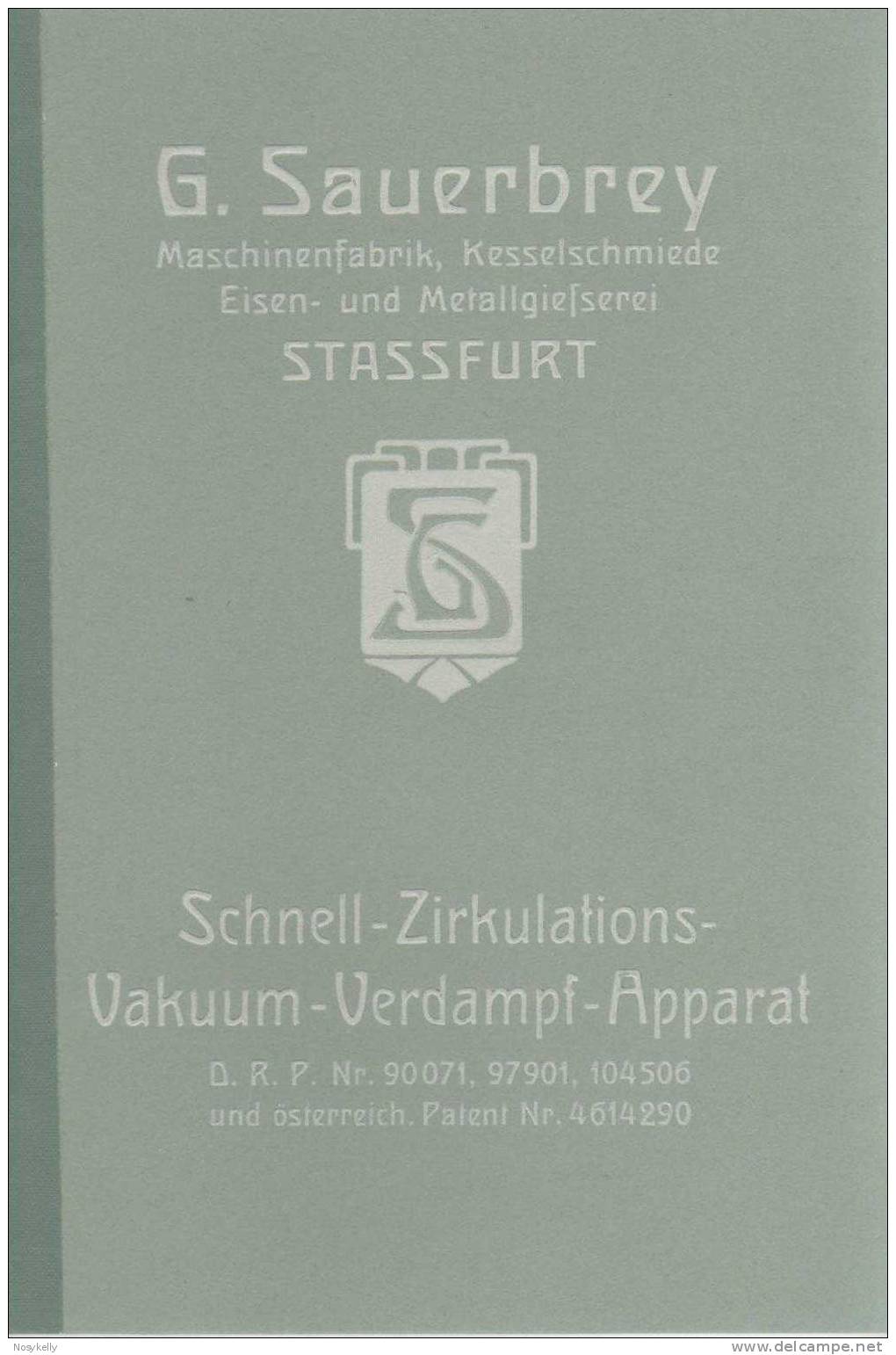 Brochure G. Sauerbrey - Maschinenfabrik -   STASSFURT  -  Allemagne - Bricolage / Technique