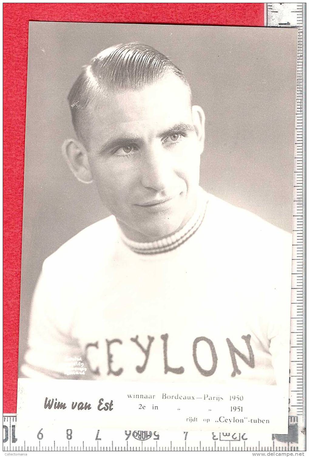 Wim Van Est - Géén Postcard - Echte Foto ( Photo Véritable , Real Photo) - Verso : Blanco - Text T-shirt : Ceylon - Radsport