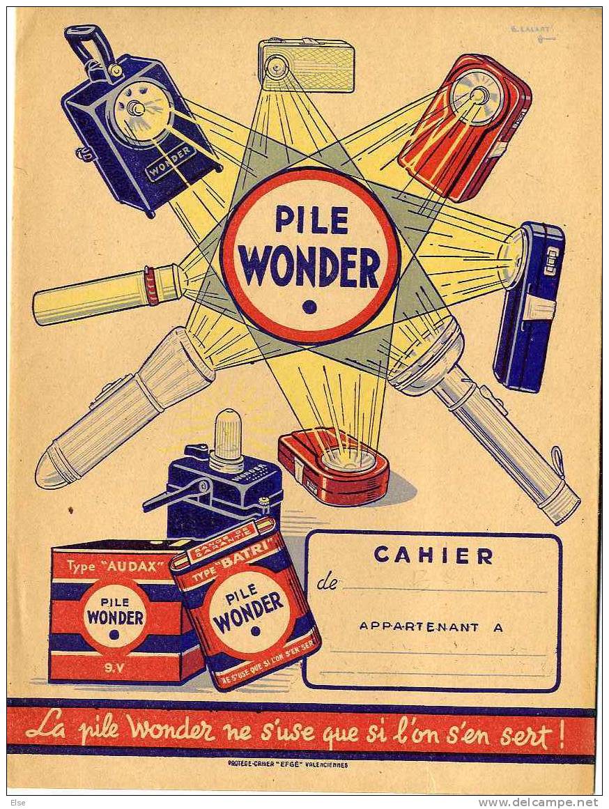 PROTEGE CAHIER  -  PILE WONDER  -  LA PILE WONDER NE S USE QUE SI L ON S EN SERT  -  TRES BELLE ILLUSTRATION - Andere & Zonder Classificatie