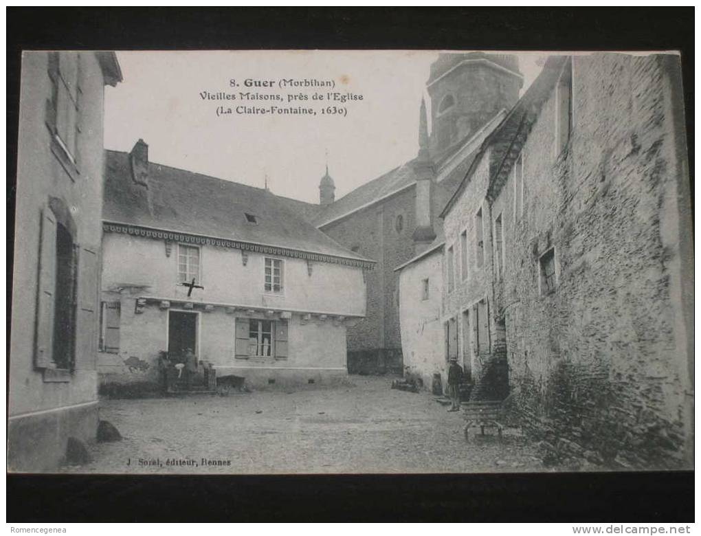 GUER (Morbihan) - Vieilles Maisons, Près De L´Eglise (La Claire-Fontaine, 1630) - Animée - Cliché TOP ! - Guer Coetquidan