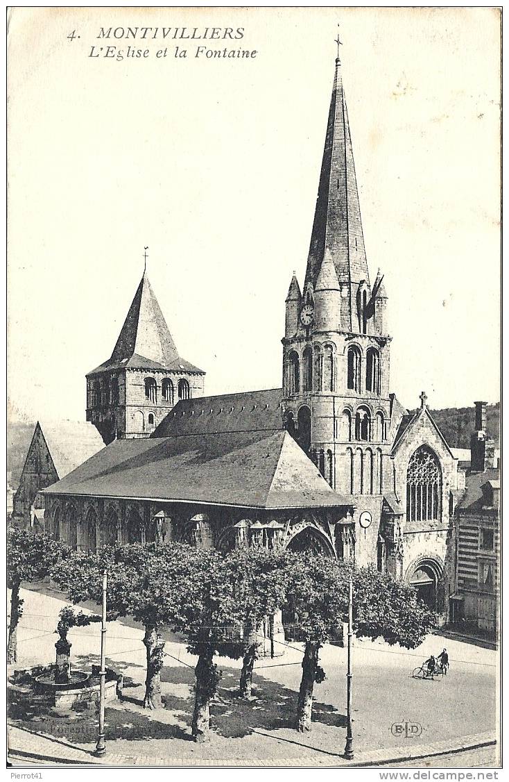 MONTIVILLIERS - L´Eglise Et La Fontaine - Montivilliers