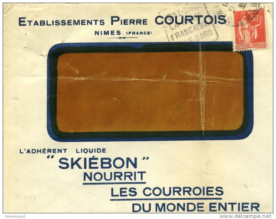 Paix 283 Sur Lettre Des Ets Courtois à Nîmes , Pour Chalon-sur-Saône + Obl. Daguin - 1932-39 Frieden