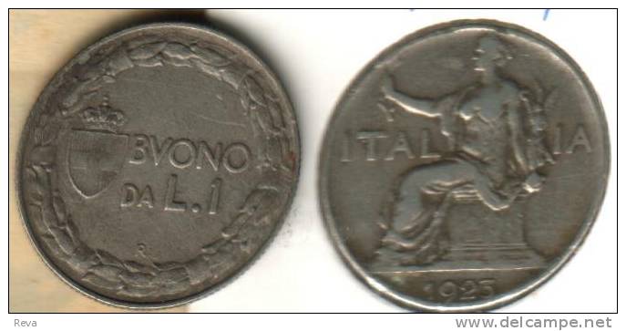 ITALY  1 LIRA  WREATH  FRONT WOMAN  BACK 1923  READ DESCRIPTION CAREFULLY !!! - 1900-1946 : Victor Emmanuel III & Umberto II