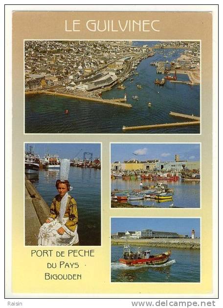 29 Le Guilvinec  Le Port De Pêche  La Criée  Folklore  Bigoudène Coiffe Dentelle Tablier Brodé TBE - Guilvinec