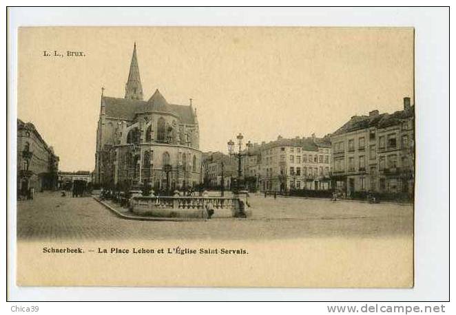 005835  -  Schaerbeek  -  La Place Lehon Et L'Eglise Saint-Servais - Schaarbeek - Schaerbeek