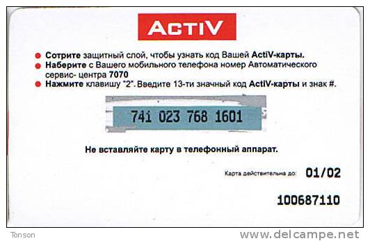 Kazakhstan, 10 Units, Activ, Expiry 01/02, 2 Scans. - Kazajstán