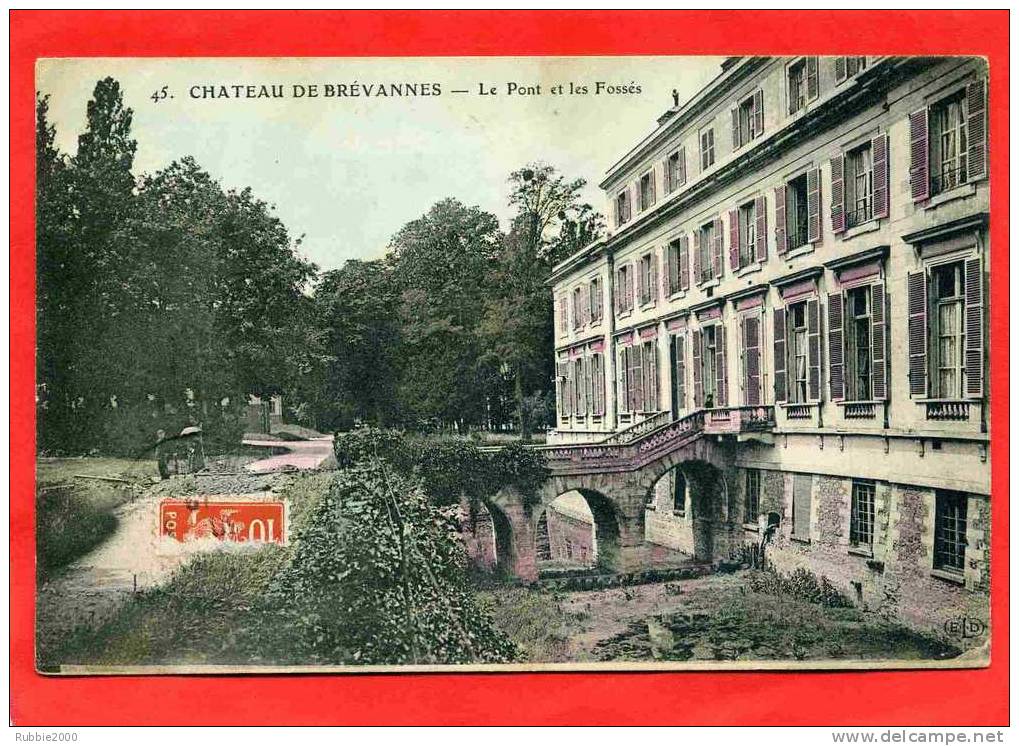 CHATEAU DE BREVANNES LE PONT ET LES FOSSES CARTE COLORISEE EN BON ETAT - Limeil Brevannes