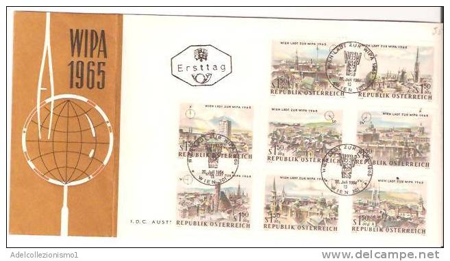 28081)lettera Wipa1965 Con 7x150+30S Da Vienna A Città 20-6-1964 - Storia Postale