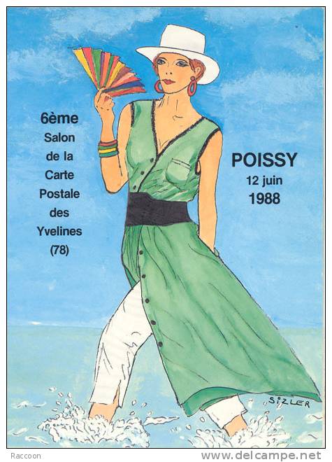 JC. SIZLER: 6e Salon De Poissy 88 [ Cartophilie Carte Pirate Signée Au Dos Par L´artiste ] - Sizi