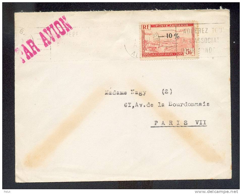 Enveloppe Par Avion Algérie-Paris - Lettres & Documents