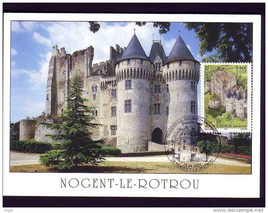 CARTE-MAXIMUM France N° Yvert 3386 (Nogent Le Rotrou) Obl Ill 1er Jour 2001 - 2000-2009