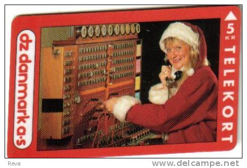 DENMARK  5 KRONA  MERRY CHRISTMAS 1992 WOMAN ON TELEPHONE EXCHANGE MINT  READ DESCRIPTION !! - Denmark