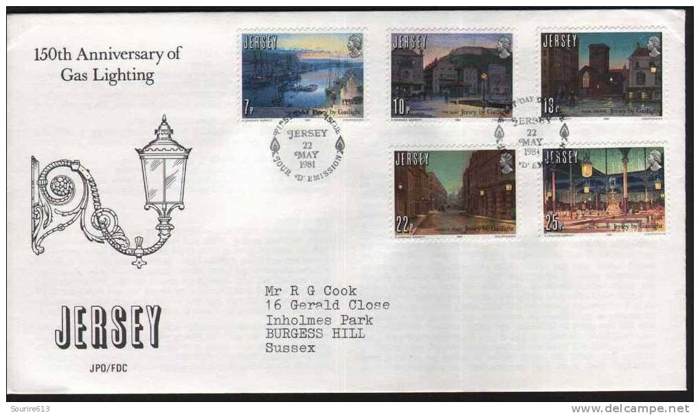 Fdc Jersey 1981 Sciences Energies Gaz Eclairage Urbain 1831 - Gas